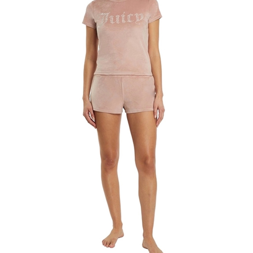 Juicy Couture Women's Beige Velour Sleepwear Set
